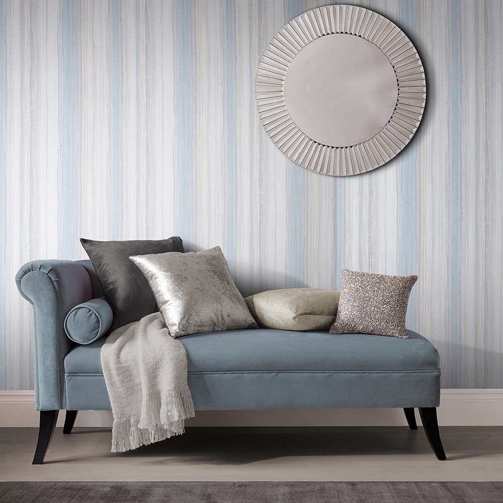 Chelsea Stripe Wallpaper 103811 by Graham & Brown in Sky Blue